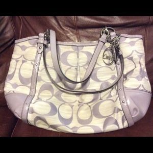 Coach purple monogrammed tote